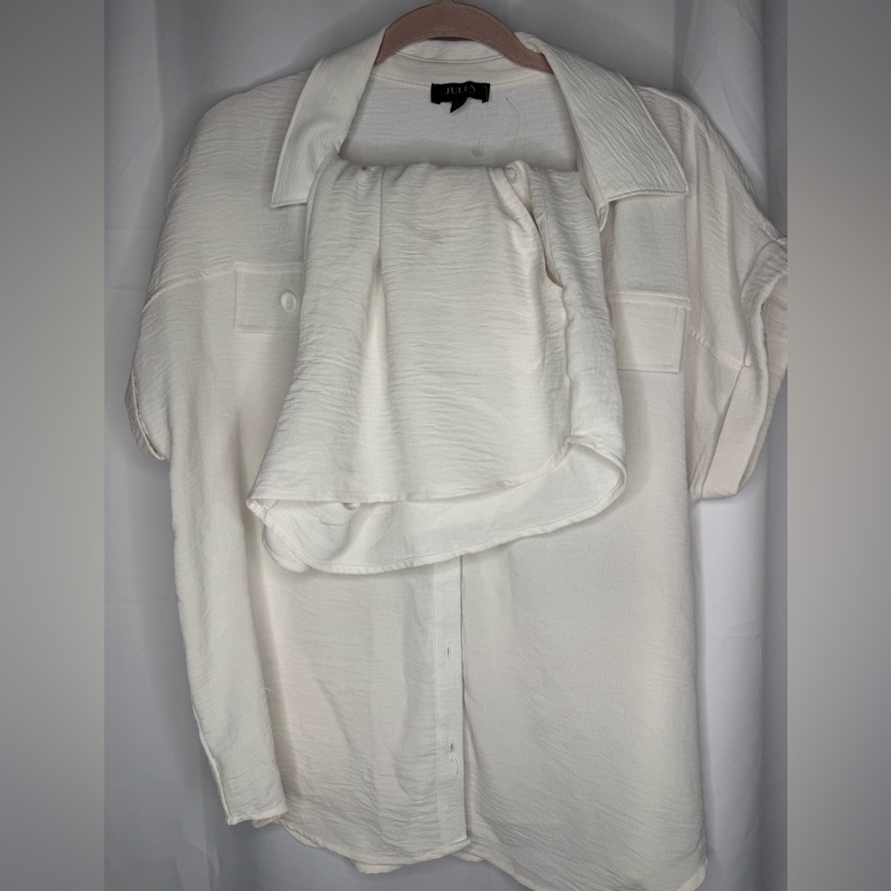 White Short Sleeve Blouse